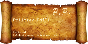 Policzer Pál névjegykártya
